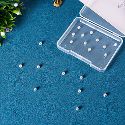 20 шт. 925 рифленые круглые бусины-разделители из стерлингового серебра&nbsp;STER-TA0001-32