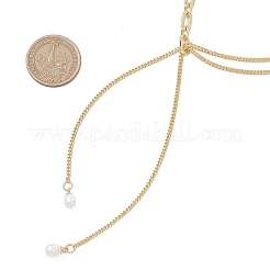 Ожерелье-лариата с круглыми кисточками из натурального жемчуга&nbsp;NJEW-JN05843