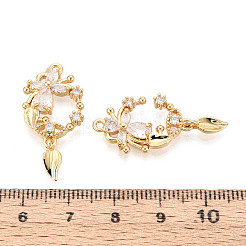 Подвески из латуни с прозрачным фианитом&nbsp;KK-T077-54G