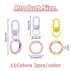 22 шт. двухцветные поворотные застежки из сплава&nbsp;KEYC-HS0001-08
