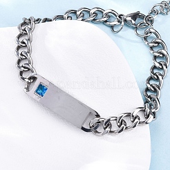 201 браслет из кубинской цепочки из нержавеющей стали&nbsp;BJEW-B078-162P