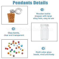30 шт. стеклянная бутылка со стеклянными бусинами европейские подвески&nbsp;PALLOY-FI0001-02
