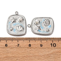 Подвески из нержавеющей стали 304 с эмалью&nbsp;STAS-P406-25B-P