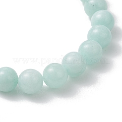 Браслеты из окрашенных натуральных малазийских нефритовых круглых бусин на эластичной основе для женщин и мужчин&nbsp;BJEW-JB13441