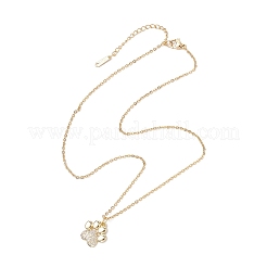 Подвеска с отпечатком собачьей лапы из латуни с микропрозрачным паве из кубических цирконий&nbsp;NJEW-JN05411