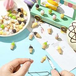 40 шт. 5 цвета непрозрачные подвески из смолы&nbsp;RESI-CJ0005-10