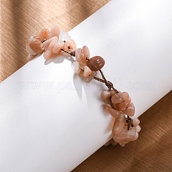 Регулируемые браслеты из плетеных бусин из натуральных драгоценных камней для женщин&nbsp;BJEW-U035-02