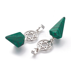 Синтетического малахита подвески&nbsp;G-O194-09