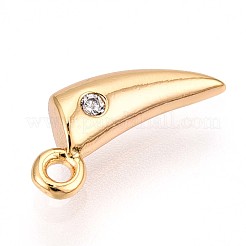 Латунные микропаве прозрачные подвески с фианитом&nbsp;KK-T075-03G