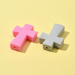 5шт 5 цвета крест силиконовые фокусные бусины SIL-FS0001-07