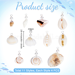 44 шт. 11 подвески из натуральных ракушек&nbsp;PALLOY-PH01920