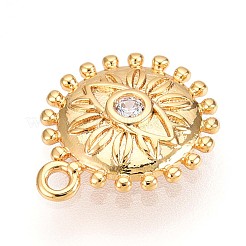 Латунные микропаве прозрачные подвески с фианитом&nbsp;KK-T075-21G