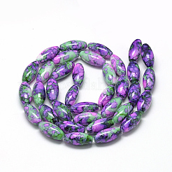 Выпечка окрашенные стеклянные бусины пряди&nbsp;DGLA-S115-22x10mm-S17