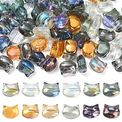 100шт 10 цвета гальванические стеклянные бусины&nbsp;EGLA-YW0005-25