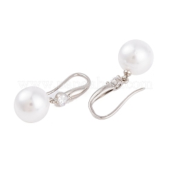 Покрытие стойки латунь кубический цирконий абс крючки для сережек с жемчугом&nbsp;EJEW-S219-16P-05