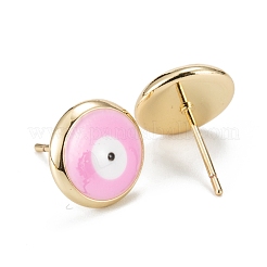 Серьги-гвоздики с эмалью сглаза для девочек и женщин&nbsp;EJEW-H126-31G