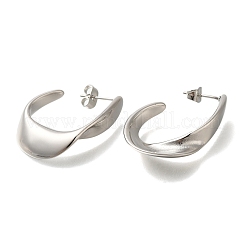 Овальные серьги-гвоздики из нержавеющей стали 304 для женщин&nbsp;X-EJEW-S227-60P