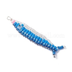 Подвески из медной проволоки с бисерной оболочкой в виде тихоокеанской сайры&nbsp;PALLOY-MZ01105-01