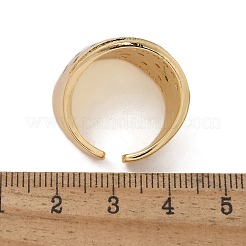 Латунные кольца-манжеты с микропаве и прозрачным цирконием для женщин&nbsp;RJEW-U041-07G