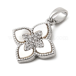 Подвески из натуральной раковины и прозрачного кубического циркония&nbsp;KK-G553-13P