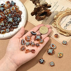 100 шт. 10 вида окрашенных прозрачных акриловых бусин&nbsp;OACR-YW0003-66