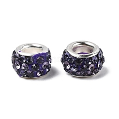 Горный хрусталь из полимерной глины европейские бусины с большим отверстием&nbsp;FPDL-R002-07