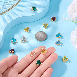 15 шт. латунный микропаве кубический цирконий со стеклянными подвесками&nbsp;KK-TA0001-81