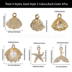 32шт 8 стиля подвески из сплава со стразами&nbsp;FIND-SC0016-46