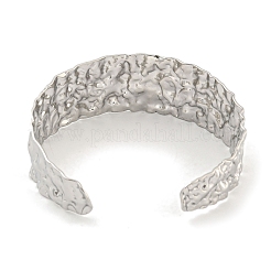 Не тускнеющий текстурированный браслет-манжета из нержавеющей стали 304 для женщин и мужчин&nbsp;BJEW-P331-18P