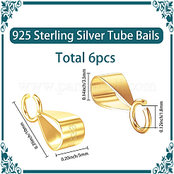 6 шт. 925 серебряные трубчатые дужки&nbsp;STER-SC0001-64G