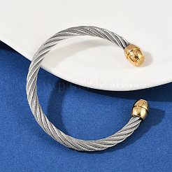 Браслеты-манжеты из нержавеющей стали 304&nbsp;BJEW-M136-01B-PG