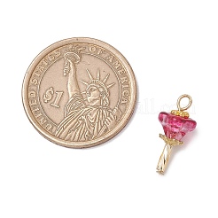 Гальванизированные стеклянные бусины с колпачками из сплава&nbsp;PALLOY-JF03614-02