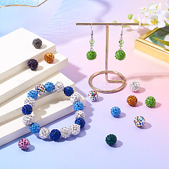 100 шт. 10-х цветные бусины из полимерной глины ручной работы со стразами&nbsp;RB-TA0001-19