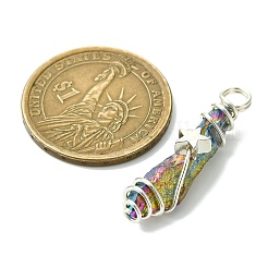 2 шт. подвески из натурального кварцевого кристалла с гальваническим покрытием&nbsp;PALLOY-JF03171-02