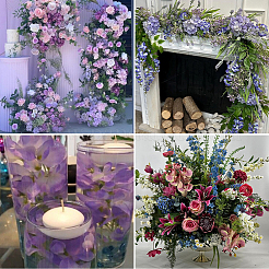 12 шт. 12 цвета шелковой ткани и пластиковая имитация гиацинта&nbsp;AJEW-SC0031-56