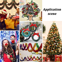 25 ярд полиэстеровой филигранной блестящей мишуры подвесная гирлянда&nbsp;DIY-CY0001-97A