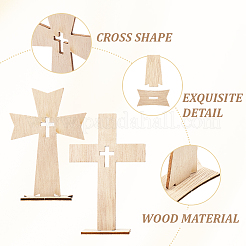16 набор 2 стилей деревянный крест молитвенная скульптура&nbsp;WOOD-SP0001-70