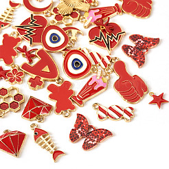 30 шт. 15 стиля подвесок из латуни и эмалевого сплава&nbsp;FIND-PJ0001-31