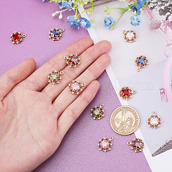 12 шт. подвески из латуни с микропаве&nbsp;KK-GA0001-08-RS