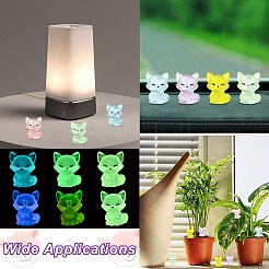 30 шт. 6-цветная светящаяся смоляная лиса для украшения дисплея&nbsp;CRES-CJ0001-81