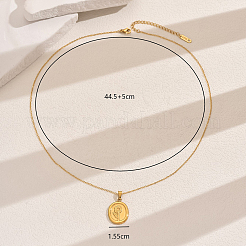 Женские ожерелья из нержавеющей стали в форме овала с цветком во французском винтажном стиле&nbsp;QY1441