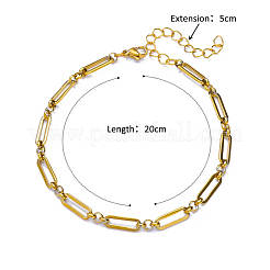 Браслеты на ногу из нержавеющей стали с овальными звеньями для женщин&nbsp;WG69DAF-03