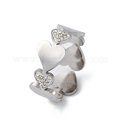 Кольца для пальцев из нержавеющей стали 304 со стразами&nbsp;RJEW-Q020-15P