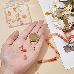 2 нити бусин из натурального оранжевого ботсванского агата&nbsp;G-FH0002-39