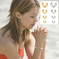 160 шт. 8 крышки для обжимных бусин из нержавеющей стали 304&nbsp;STAS-UN0053-50