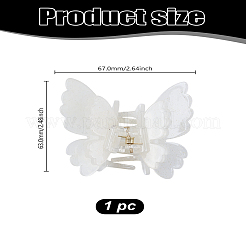 1 шт. заколки-коготки для волос из ацетата целлюлозы (смолы) в форме двойной бабочки&nbsp;PHAR-LP0001-07B
