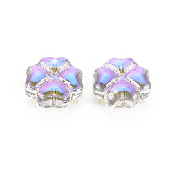 Гальванизируйте прозрачные стеклянные бусины&nbsp;GLAA-T022-04-B01