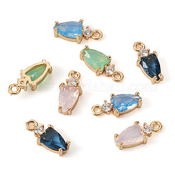 8 шт. 4 цвета латунные подвески с микропаве и кубическим цирконием&nbsp;KK-TA0002-18