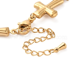 Браслеты из нержавеющей стали с перекрестными звеньями для женщин&nbsp;BJEW-Z076-01G