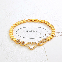 Элегантные латунные браслеты с микропаве из прозрачных кубических цирконий для женщин&nbsp;QS0247